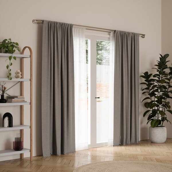 Dvojna karnisa iz nerjavečega jekla z nastavljivo dolžino 107 - 305 cm Midnight – Umbra