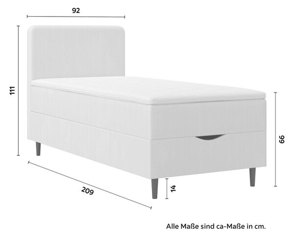 Bessagi Home Postelja Z Vzmetnico Vida, Krem, Nadvložek, 90x200