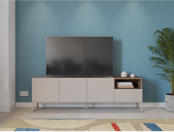 Kremno bela TV omarica 180x55 cm Cailin – Marckeric