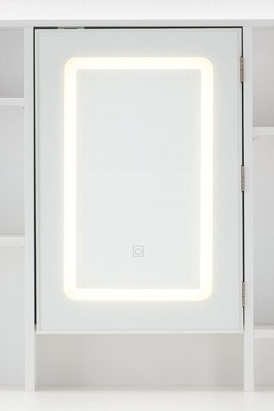 JAKS Toaletna mizica Exclusive z LED ogledalom z odpiranjem bela