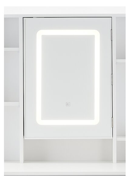 JAKS Toaletna mizica Exclusive z LED ogledalom z odpiranjem bela