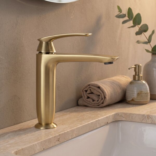Mešalnik za umivalnik PREMIUM REA Como Brush Gold Low
