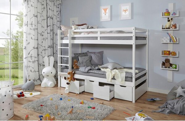 Livetastic Pograd Finn, 90x200, Bor, Bela, Masivna