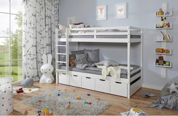 Livetastic Pograd Finn, 90x200, Bor, Bela, Masivna