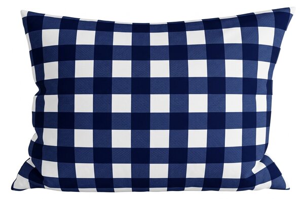 Prevleka za blazino iz mikrovlaken NAVY GINGHAM 70x90 cm, modro-bela
