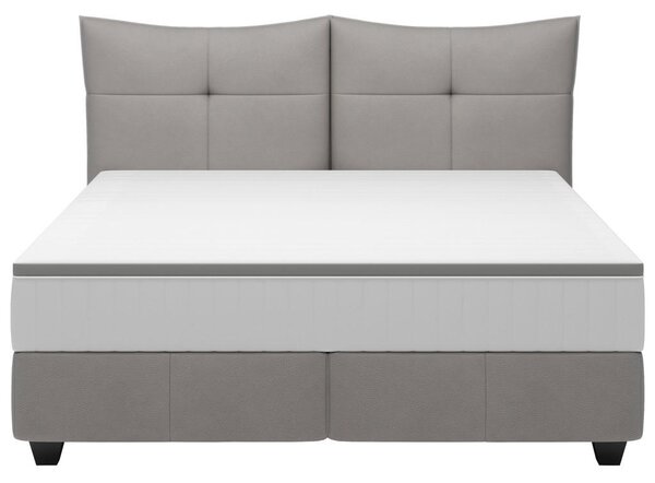 BOXSPRING POSTELJA 180 cm x 200 cm , usnje siva
