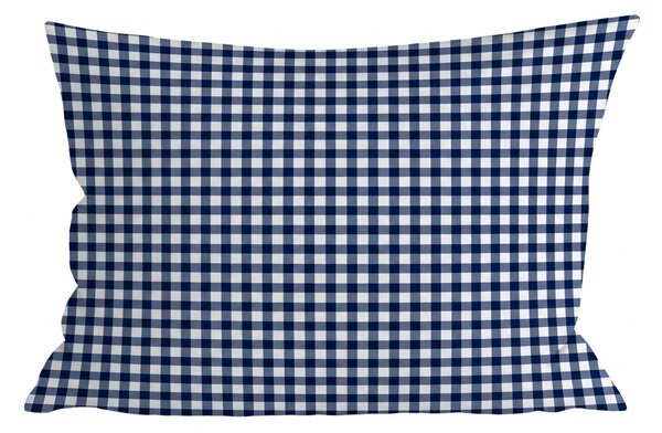 Prevleka za blazino iz mikrovlaken NAVY GINGHAM 70x90 cm, modro-bela