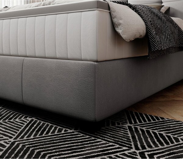 BOXSPRING POSTELJA 180 cm x 200 cm , usnje siva