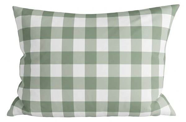 Prevleka za vzglavnik iz mikrovlaken COUNTRY CHECK 70x90 cm, zeleno-siva