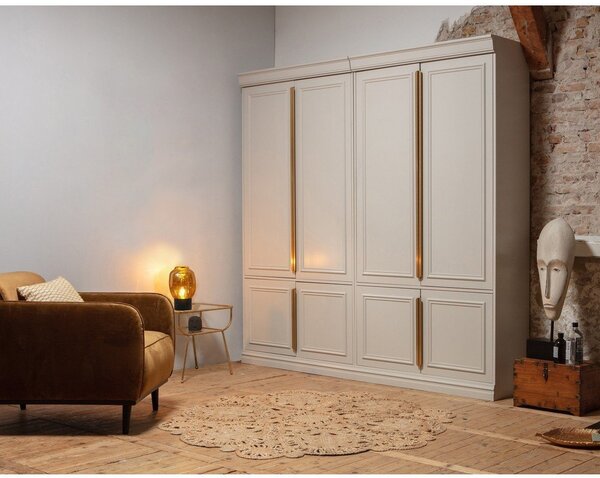 Svetlo siva garderobna omara iz masivnega bora 110x215x44 cm Organize – WOOOD