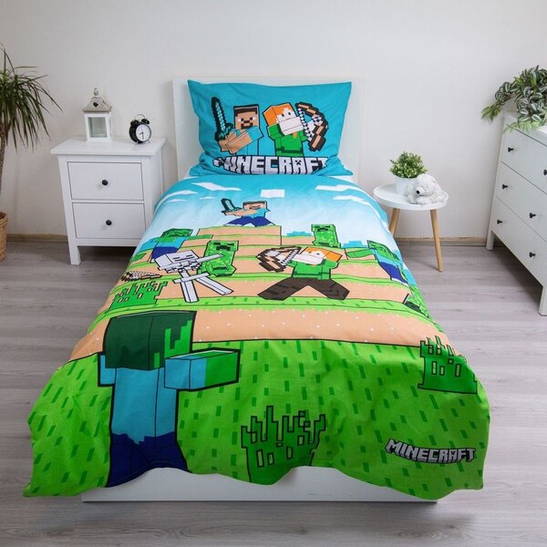 Enojna bombažna otroška posteljnina 140x200 cm Minecraft "We got this" – Jerry Fabrics