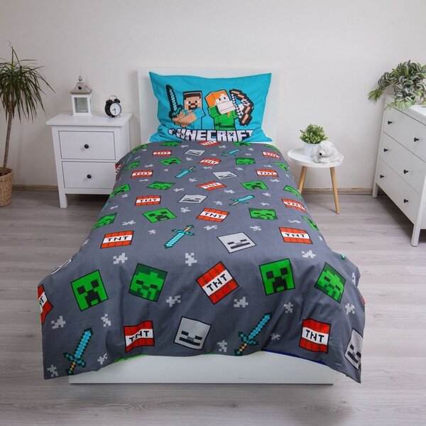 Enojna bombažna otroška posteljnina 140x200 cm Minecraft "We got this" – Jerry Fabrics