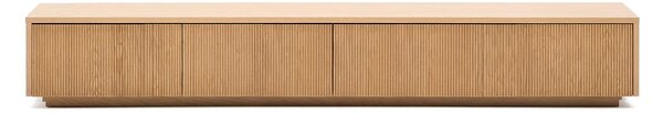 TV omarica v hrastovem dekorju v naravni barvi 200x30x40 cm Helvine – Kave Home