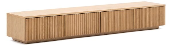 TV omarica v hrastovem dekorju v naravni barvi 200x30x40 cm Helvine – Kave Home