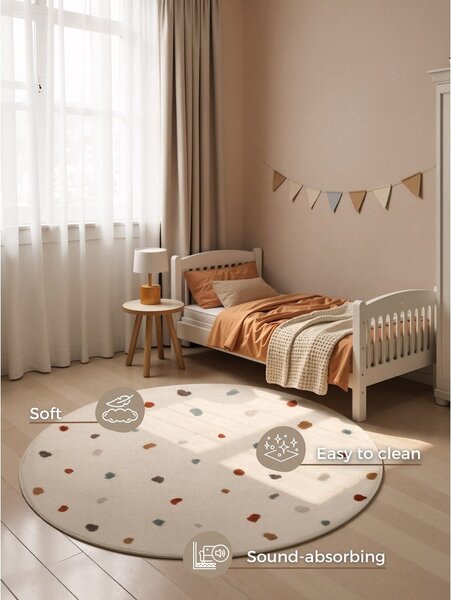 Kremno bela otroška preproga ø160 cm Funny Dots – Hanse Home