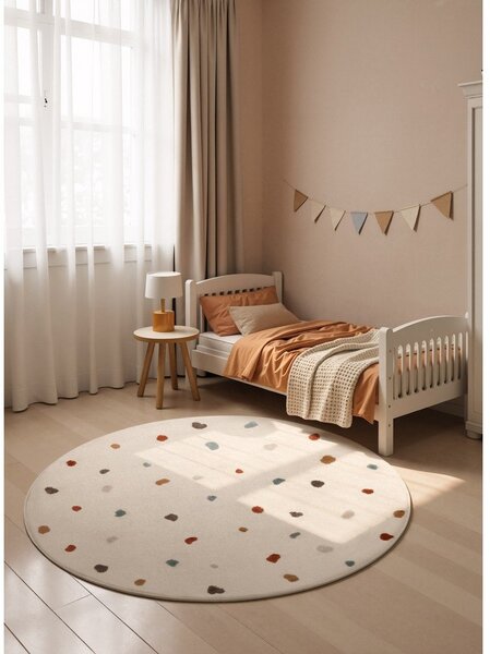 Kremno bela otroška preproga ø160 cm Funny Dots – Hanse Home