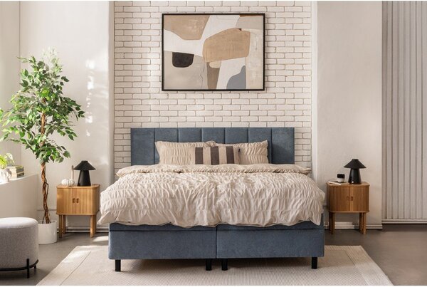 Modra boxspring postelja s prostorom za shranjevanje 180x200 cm Elva Bold Line – Bonami Selection