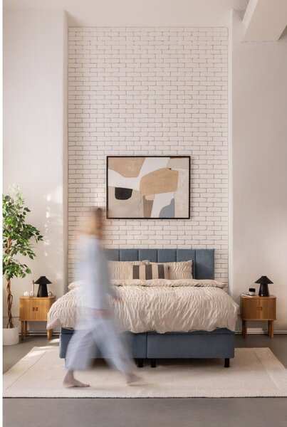 Modra boxspring postelja s prostorom za shranjevanje 180x200 cm Elva Bold Line – Bonami Selection