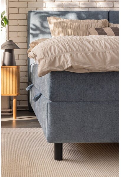 Modra boxspring postelja s prostorom za shranjevanje 180x200 cm Elva Bold Line – Bonami Selection