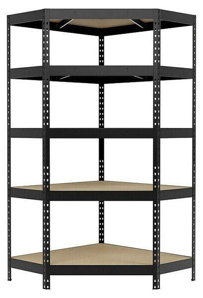 Regalux Kotni regal (V x Š x G: 180 x 90 x 40 cm, Nosilnost na polico: 210 kg, Število polic: 5 kos, Priklop, Antracit)