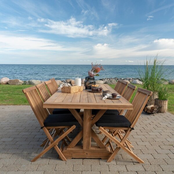 Vrtna miza iz masivnega tika 100x240 cm Volos – House Nordic