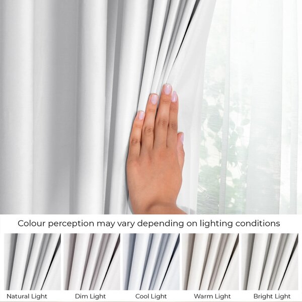Bela žametna zavesa za delno zatemnitev 140x245 cm Pleat – Restilo