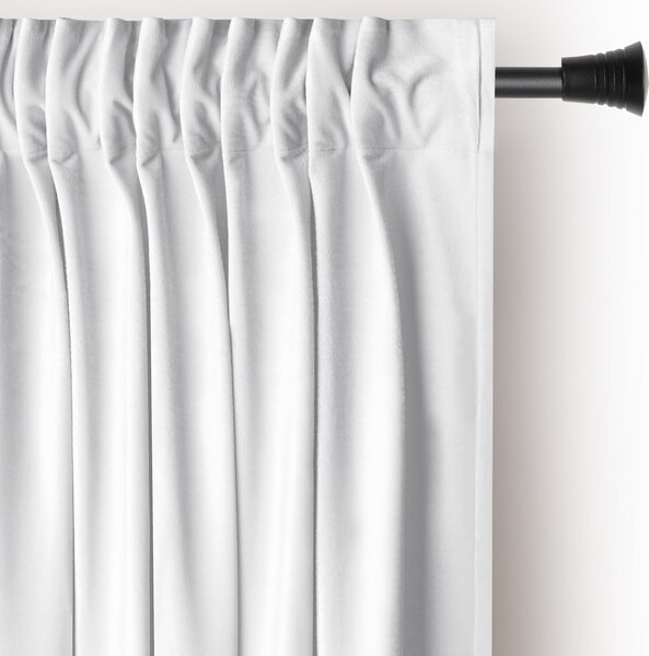 Bela žametna zavesa za delno zatemnitev 140x245 cm Pleat – Restilo