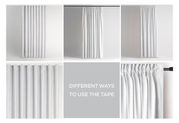 Bela žametna zavesa za delno zatemnitev 140x245 cm Pleat – Restilo