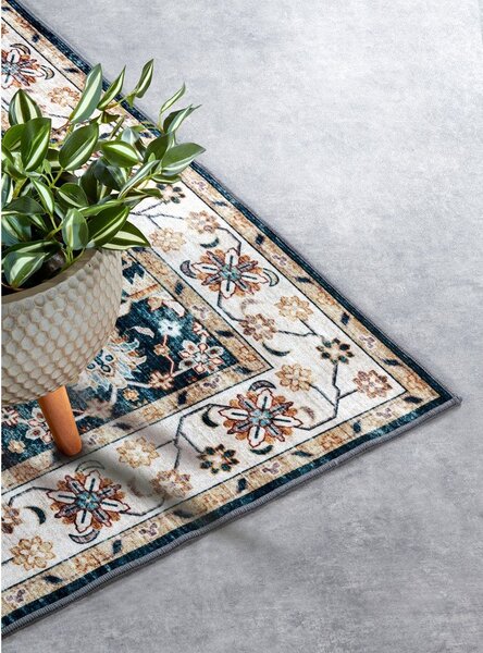 Modra preproga 80x150 cm Saveh Blue Cream – Elle Decoration