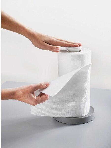 Sivo plastično stojalo za papirnate brisače ø 16 cm Duo – Joseph Joseph