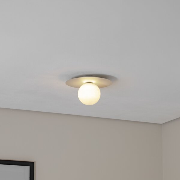 TK Lighting Stropna svetilka Pixie, bež, steklo, Ø 25 cm, krogla, G9, zatemnjen, Bež, Dnevna soba / jedilnica, Kovina, Sodobni
