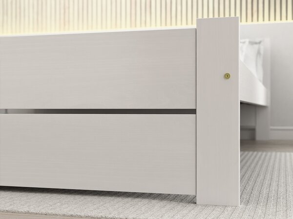 Postelja IKAROS DOUBLE 90 x 200 cm, bela Vzmetnica: Vzmetnica Deluxe 10 cm, Posteljno dno: Brez posteljnega dna