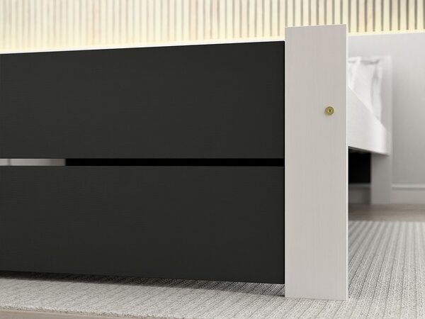 Postelja IKAROS DOUBLE 160 x 200 cm, antracitna/bela Posteljno dno: Brez posteljnega dna, Vzmetnica: Brez vzmetnice