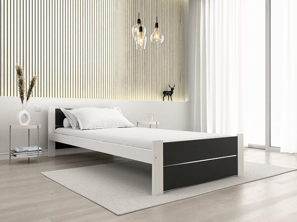 Postelja IKAROS DOUBLE 90 x 200 cm, antracit/bela Posteljno dno: Z letveno posteljno dno, Vzmetnica: Brez vzmetnice