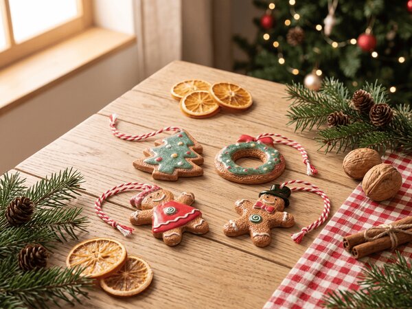 Set 4 kosov božičnih okraskov GINGERBREADS 6 cm