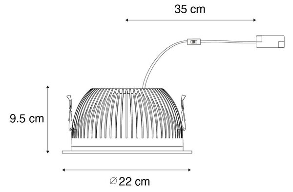 Vgradni reflektor bele barve, vključno z LED 3000K-5000K - Elias