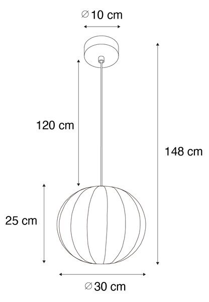 Dizajnerska viseča svetilka bela svila 30 cm - Plu