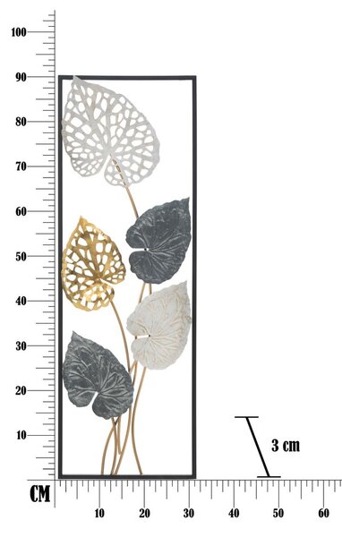Kovinska viseča dekoracija z vzorcem listov Mauro Ferretti Ory -A-, 31 x 90 cm
