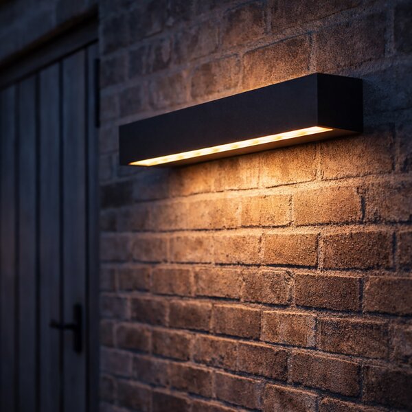 Industrijska zunanja stenska svetilka črna 55cm vklj. LED IP65 - Hannah