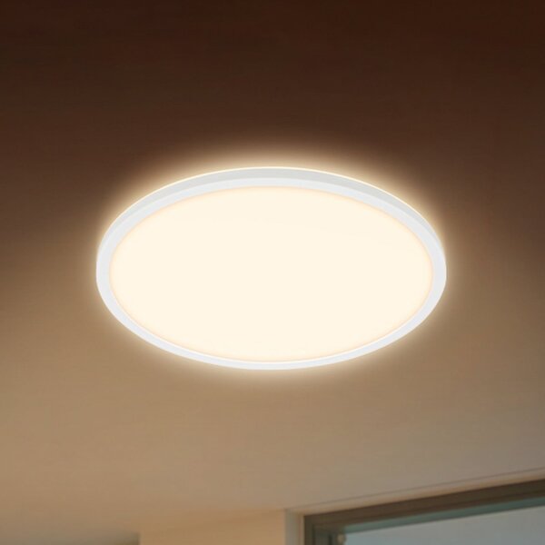 Briloner LED-stropna svetilka Happy, RGBIC, CCTIC, bela, daljinski upravljalnik, zatemnjen, Bela, Kuhinja, Plastika, Sodobni