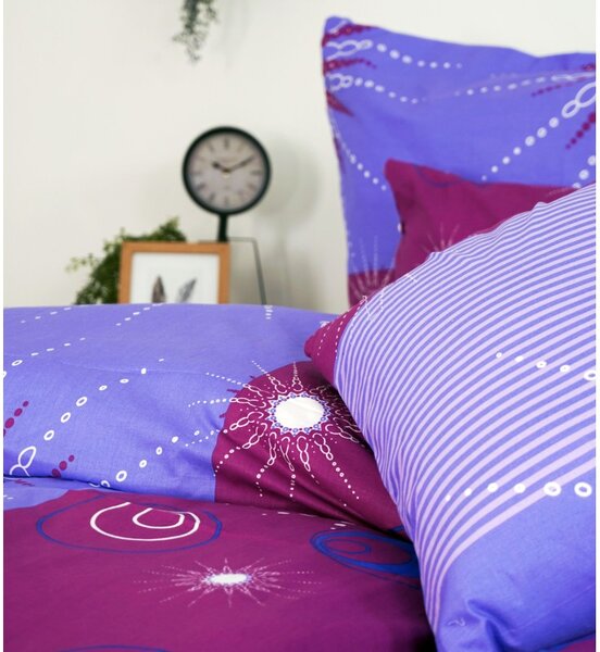 Bombažna posteljnina Tilia vijolična EMI, Standardni enojni posteljni komplet vključuje 1x 140x200 + 1x 70x90