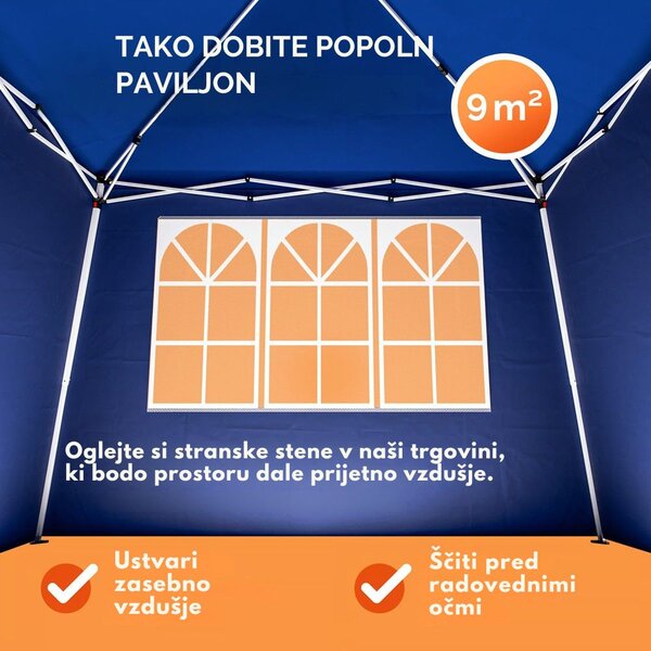 Paviljon za zabave CAPRI, 3x3 m, modra Casaria