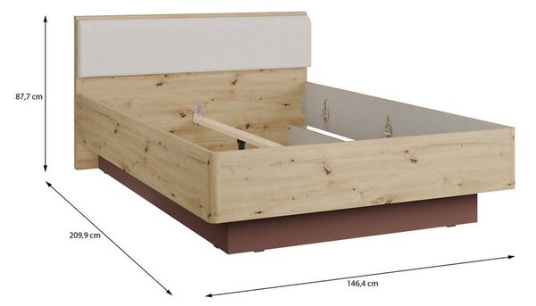 Carryhome Postelja Raven, Barva Hrasta, Terakota, 140x200