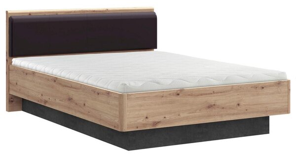 Carryhome Postelja Raven, Barva Hrasta, Temno Siva, 120x200