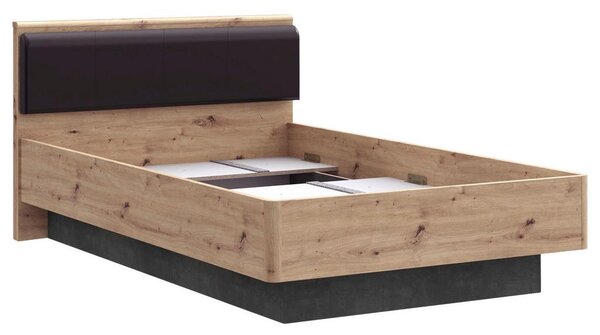Carryhome Postelja Raven, Barva Hrasta, Temno Siva, 120x200