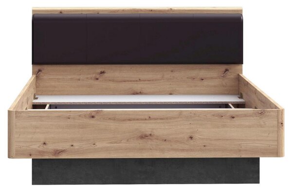 Carryhome Postelja Raven, Barva Hrasta, Temno Siva, 120x200