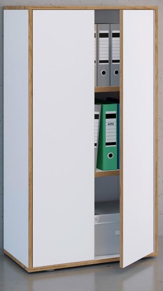 P & B Arhivska Omara Salia B60, Bela, Barva Hrasta