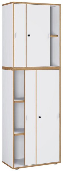 P & B Arhivska Omara Salia B60, Bela, Barva Hrasta