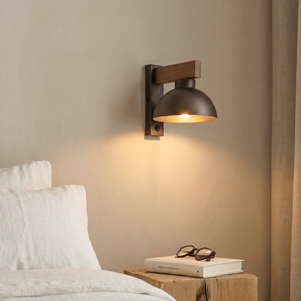 TK Lighting Stenska svetilka Oslo, rjava, kovinska, višina 20 cm, E27, zatemnjen, Rjava / rjasta, Dnevna soba / jedilnica, Kovina, Sodobni