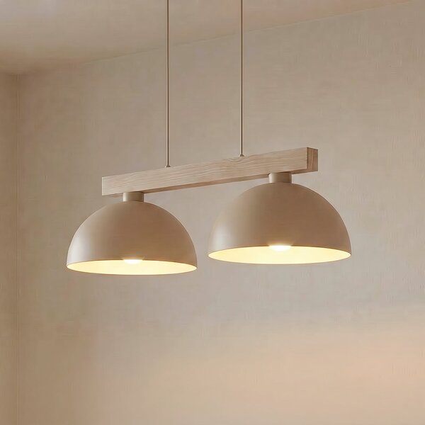 TK Lighting Visoka svetilka Oslo, peščene barve, z dvema žarnicama, dolžina 83 cm, E27, zatemnjen, Bež, Dnevna soba / jedilnica, Kovina, Sodobni